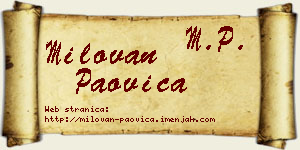 Milovan Paovica vizit kartica